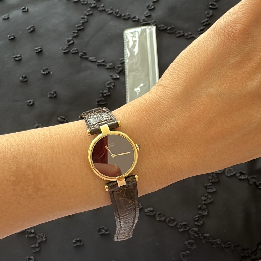 Cartier Gold Vermeil with Rich Burgundy Dial - Picture 11 of 11